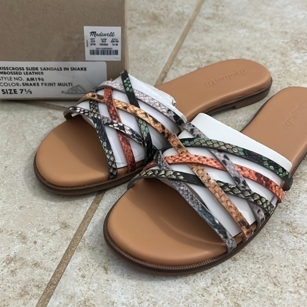 NWT Madewell crisscross slide sandals size 7.5 - Picture 4 of 6